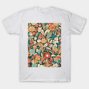 Floral Pattern Colorful Cartoon: Flower Cartoon Spectacle T-Shirt